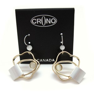 Light Grey 'Moonstone' Dangle Earrings by Crono Design